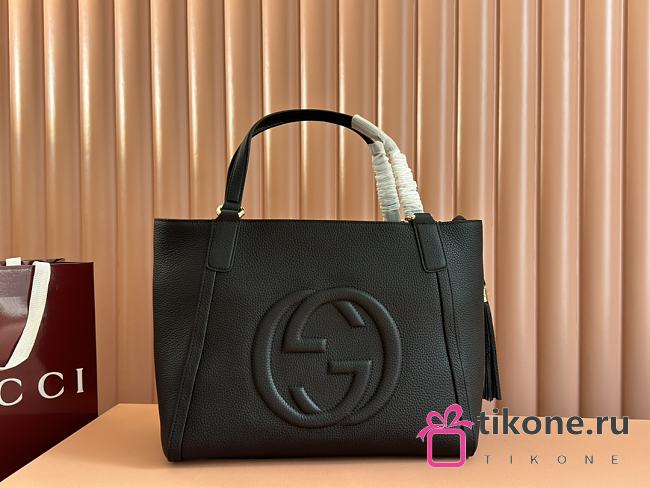 Gucci Soho Small Top Handle Bag Black Leather - 26x23x13.5cm - 1