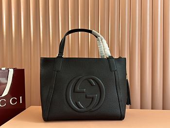 Gucci Soho Small Top Handle Bag Black Leather - 26x23x13.5cm