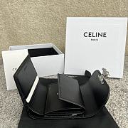 Celine Small Flap Wallet Triomphe In Shiny Calfskin Black - 10.5x8.5x4cm - 5