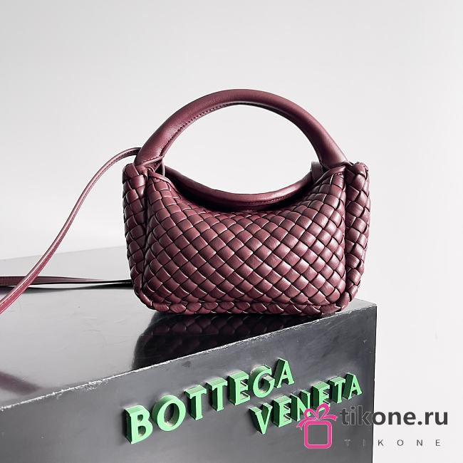 Bottega Veneta Small Cobble Top Handle Burgundy - 23x11x8cm - 1