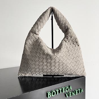 Bottega Veneta Small Hop Suede Gray - 46x21x10cm