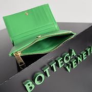 Bottega Veneta Medium Intrecciato Bi Fold Zip Wallet Green - 14.5x9.3x2cm - 6