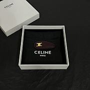 Celine Snap Hair Clip in Calfskin Brass with Gold Finish and Steel - 3