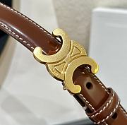 Celine Small Triomphe Belt in Taurillon Leather Chestnut 1.8cm - 6