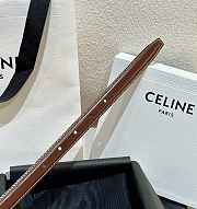 Celine Small Triomphe Belt in Taurillon Leather Chestnut 1.8cm - 5