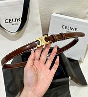 Celine Small Triomphe Belt in Taurillon Leather Chestnut 1.8cm - 3