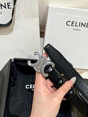 Celine Medium Triomphe Belt in Taurillon Leather Black 2.5cm - 4