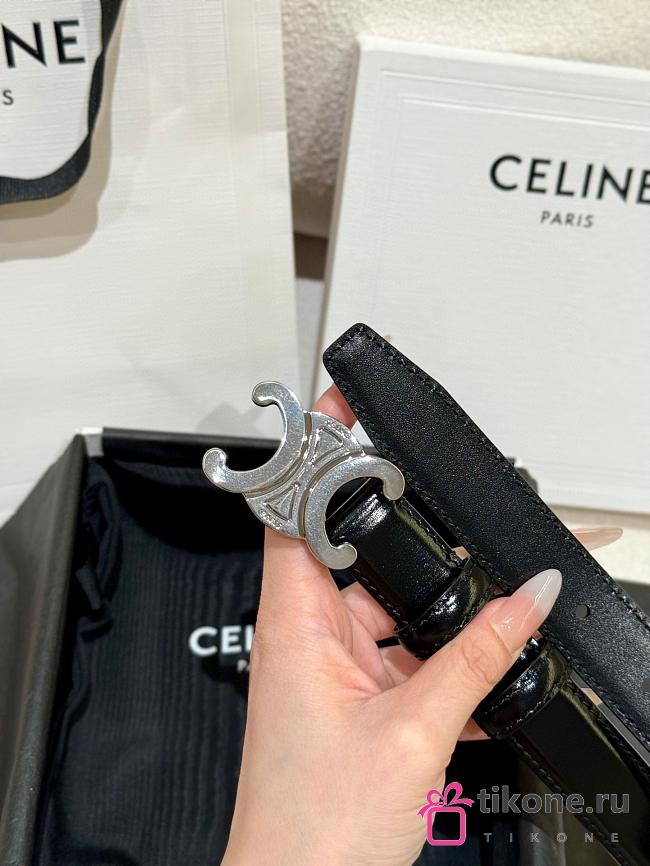 Celine Medium Triomphe Belt in Taurillon Leather Black 2.5cm - 1