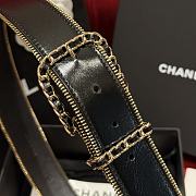 Chanel Belt Calfskin Metal Black Gold 4.8cm - 2