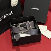 Chanel Belt Lambskin Metal Gray Gold Black 4.8cm - 1