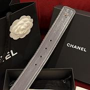 Chanel Belt Lambskin Metal Gray Gold Black 4.8cm - 5