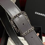 Chanel Belt Lambskin Metal Gray Gold Black 4.8cm - 4