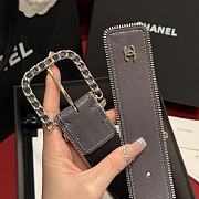 Chanel Belt Lambskin Metal Gray Gold Black 4.8cm - 3