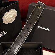 Chanel Belt Calfskin Metal Black Silver 4.8cm - 3