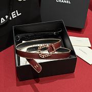 Chanel Belt Lambskin Metal Burgundy Gold Black 2.8cm - 1