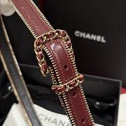 Chanel Belt Lambskin Metal Burgundy Gold Black 2.8cm - 2