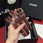 Chanel Belt Lambskin Metal Burgundy Gold Black 2.8cm - 3