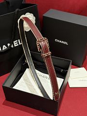 Chanel Belt Lambskin Metal Burgundy Gold Black 2.8cm - 6