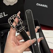 Chanel Belt Calfskin Metal Black Silver 2.8cm - 4