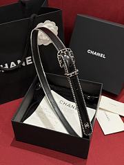 Chanel Belt Calfskin Metal Black Silver 2.8cm - 6