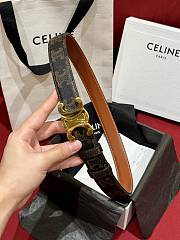 Celine Medium Triomphe Belt in Triomphe Canvas Brown 2.5cm - 4