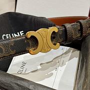 Celine Medium Triomphe Belt in Triomphe Canvas Brown 2.5cm - 3