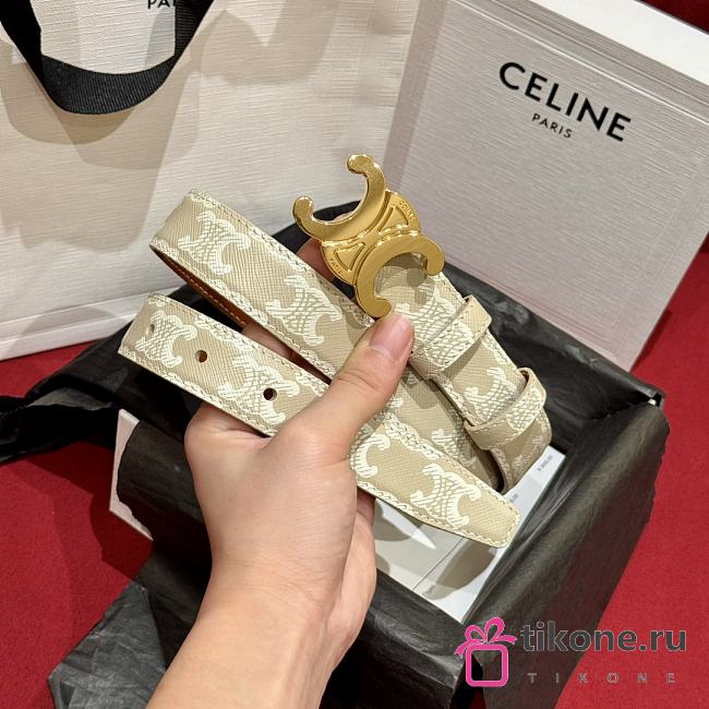 Celine Medium Triomphe Belt in Triomphe Canvas Grege 2.5cm - 1