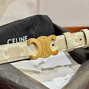 Celine Medium Triomphe Belt in Triomphe Canvas Grege 2.5cm - 5