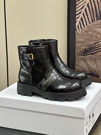 Dior D Quest Ankle Boot Black Calfskin