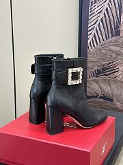 Roger Vivier Tres Vivier Booties in Leather Black 8.5cm - 4