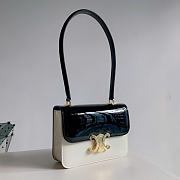 Celine Teen Garance Bag In Bicolour Patent Calfskin Black White - 18.5x13.5x7cm - 1