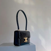 Celine Teen Garance Bag In Patent Calfskin Black - 18.5x13.5x7cm - 4