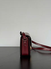 Celine Teen Triomphe Bag In Shiny Calfskin Teen Burgundy - 18.5x13.5x7cm - 5