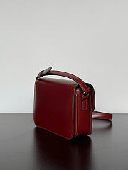 Celine Teen Triomphe Bag In Shiny Calfskin Teen Burgundy - 18.5x13.5x7cm - 4