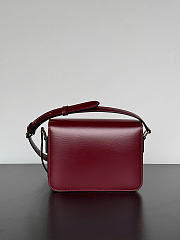 Celine Teen Triomphe Bag In Shiny Calfskin Teen Burgundy - 18.5x13.5x7cm - 3