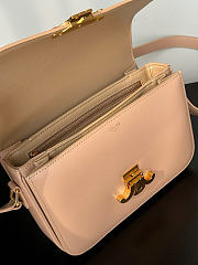 Celine Teen Triomphe Bag In Shiny Calfskin Teen Oat Beige - 18.5x13.5x7cm - 2