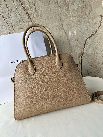 The Row Soft Margaux 12 Bag in Grained Milk Tea - 32x23x18cm