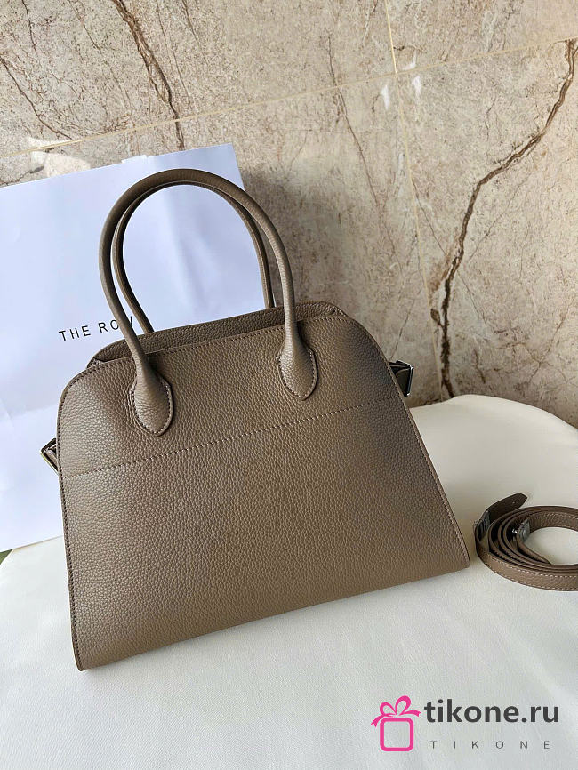 The Row Soft Margaux 12 Bag in Grained Elephant Gray - 32x23x18cm - 1