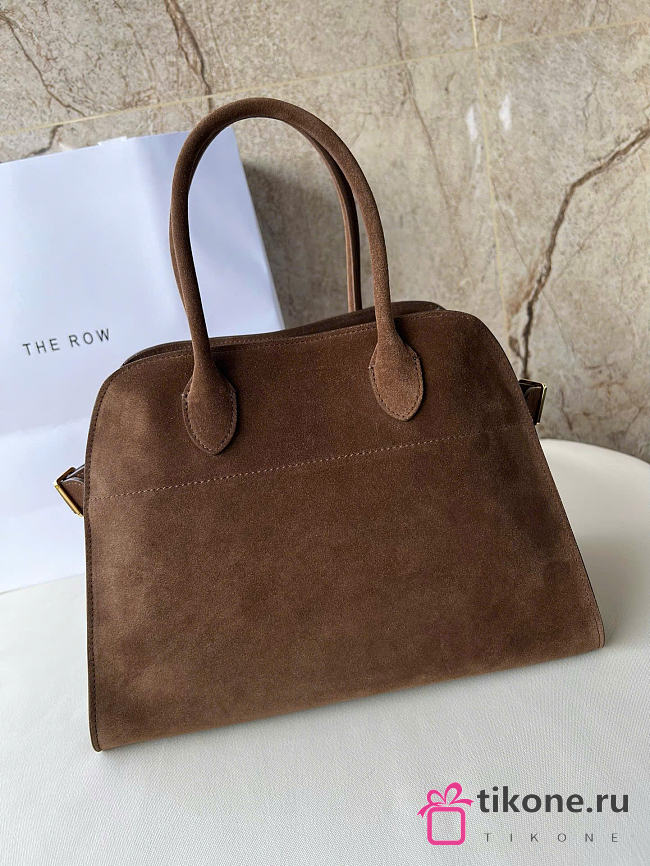 The Row Soft Margaux 12 Bag in Suede Mocha - 32x23x18cm - 1