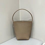 The Row Small N/S Park Tote Bag in Grained Dark Taupe - 25x22x12cm - 1