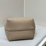 The Row Small N/S Park Tote Bag in Grained Dark Taupe - 25x22x12cm - 5