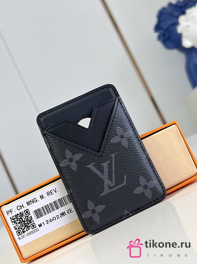 LV Porte Cartes Magnet Monogram Eclipse Canvas M12602 - 6.5x9.5x0.5cm - 1