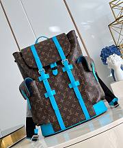 LV Christopher MM Monogram Macassar Canvas Blue M12729 - 38x44x12.5cm - 1