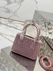 Prada Galleria Satin Mini-bag With Crystals Pink Size 20x14.5x9.5cm - 4