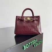 Bottega Veneta Mini Andiamo Croc Leather Burgundy - 22x9x15.5cm - 1