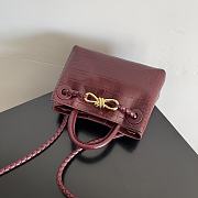 Bottega Veneta Mini Andiamo Croc Leather Burgundy - 22x9x15.5cm - 6