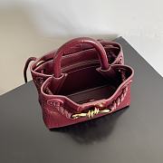 Bottega Veneta Mini Andiamo Croc Leather Burgundy - 22x9x15.5cm - 3