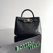 Bottega Veneta Mini Andiamo Croc Leather Black - 22x9x15.5cm - 1