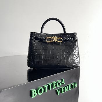 Bottega Veneta Mini Andiamo Croc Leather Black - 22x9x15.5cm