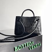 Bottega Veneta Mini Andiamo Croc Leather Black - 22x9x15.5cm - 3